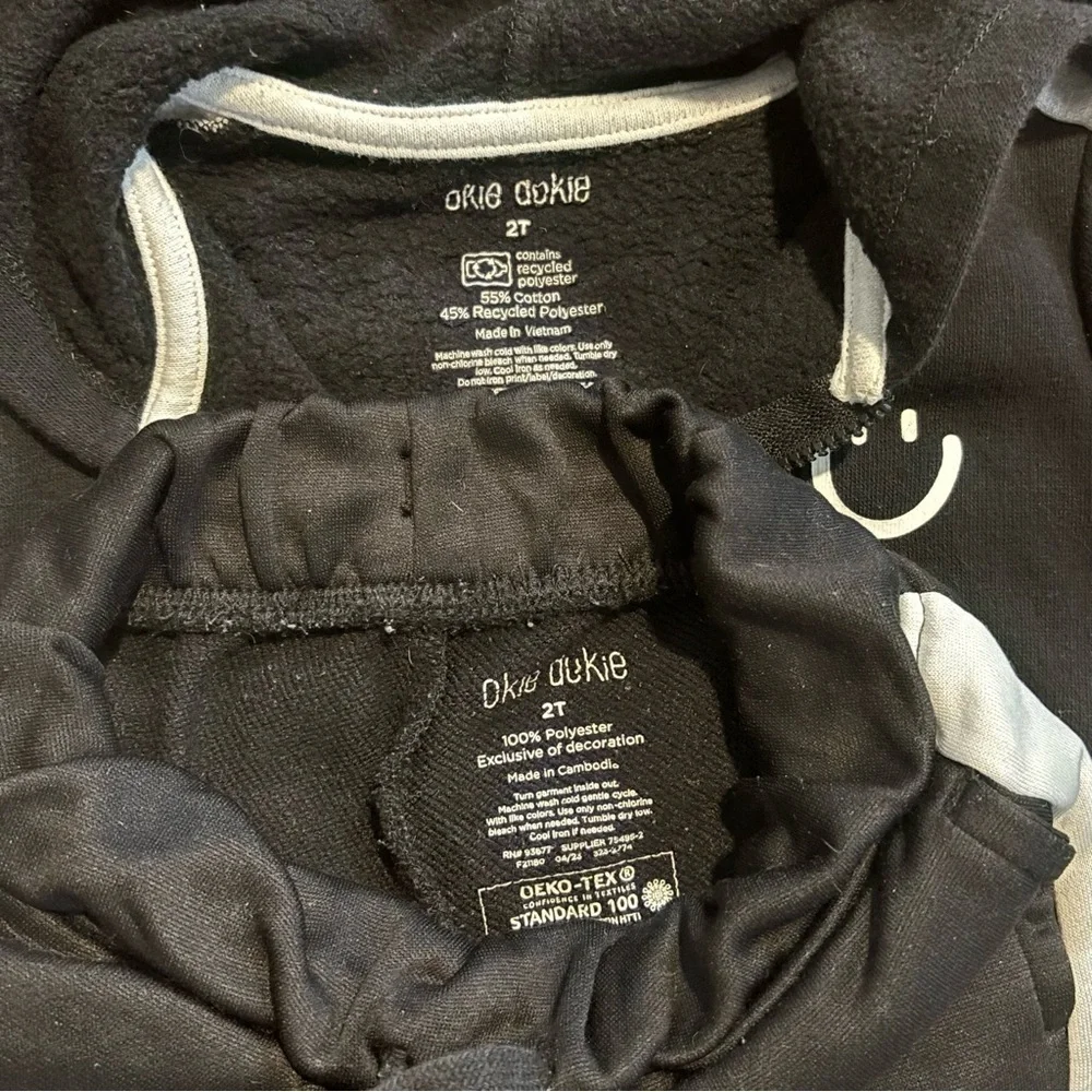 Okie Dokie Black and White Kids Jogger Set Size 2T